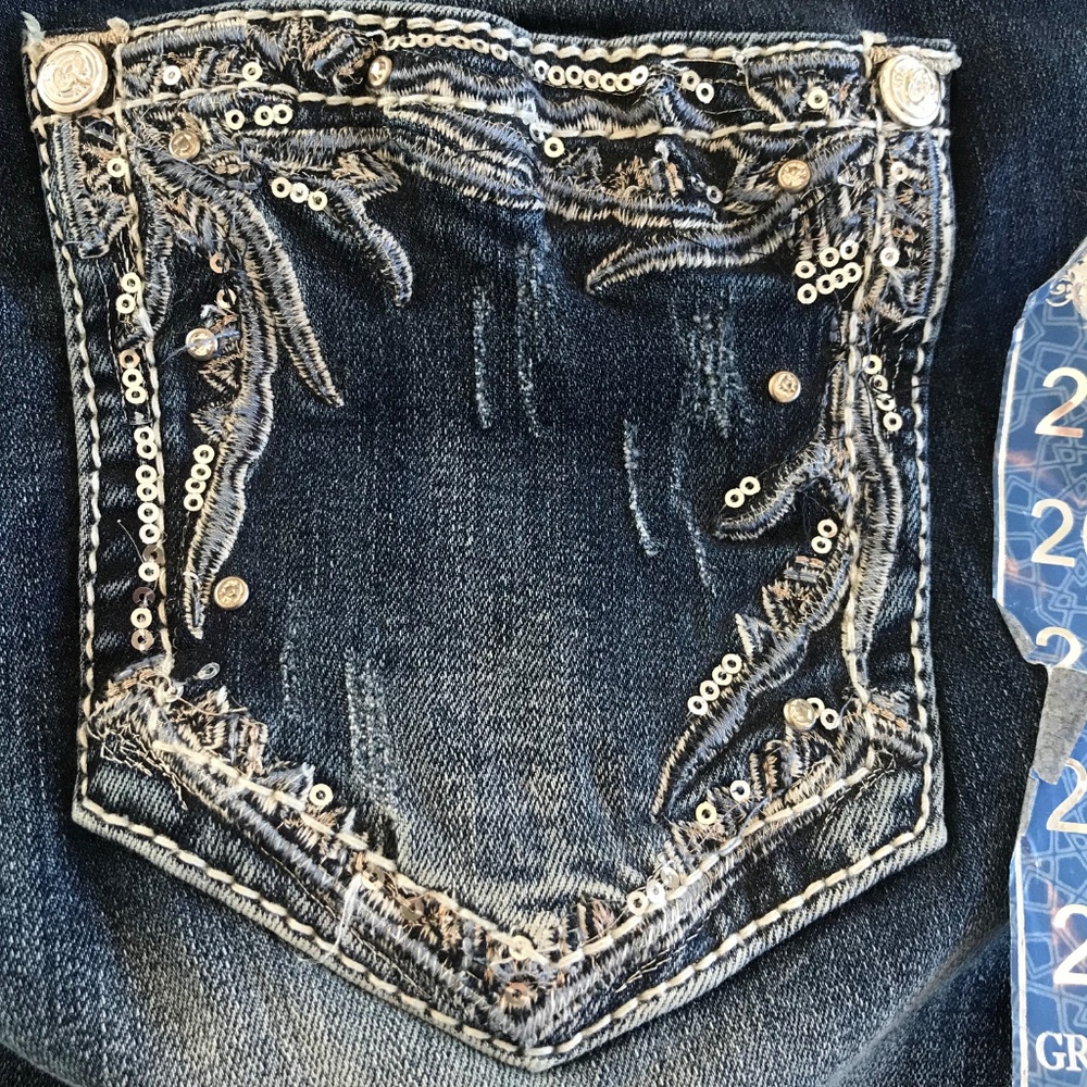 NWT Grace in LA capris/denim size 26 Easy Fit dark wash cowgirl country western - Picture 8 of 15